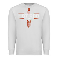 Dove Grey hot rod garage custom retro classic car spark plug t shirt Premium Sweatshirt - linhVisuals