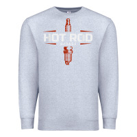 Heather Grey hot rod garage custom retro classic car spark plug t shirt Premium Sweatshirt - linhVisuals