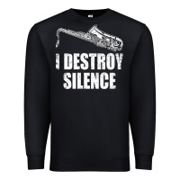 Black Saxophone I Destroy Silence Saxophonist | For Musicians Premium Sweatshirt - linhVisuals