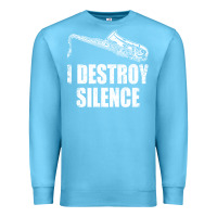Ocean Blue Saxophone I Destroy Silence Saxophonist | For Musicians Premium Sweatshirt - linhVisuals