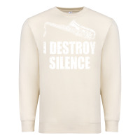 Sandshell Saxophone I Destroy Silence Saxophonist | For Musicians Premium Sweatshirt - linhVisuals