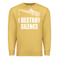 Antique Gold Saxophone I Destroy Silence Saxophonist | For Musicians Premium Sweatshirt - linhVisuals
