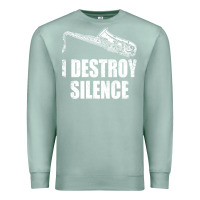 Seafoam Saxophone I Destroy Silence Saxophonist | For Musicians Premium Sweatshirt - linhVisuals