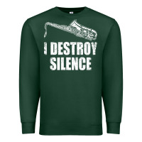 Sports Green Saxophone I Destroy Silence Saxophonist | For Musicians Premium Sweatshirt - linhVisuals