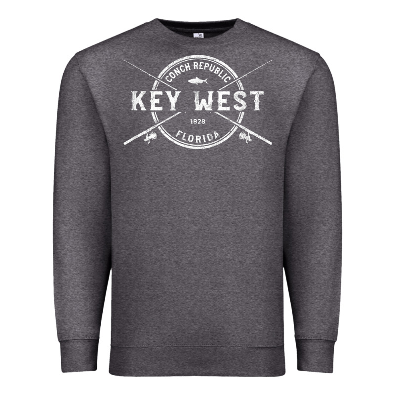 Key West Fl Vintage Crossed Fishing Rods T Shirt Premium Sweatshirt by linhVisuals | Teevron