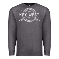 Charcoal Heather key west fl vintage crossed fishing rods t shirt Premium Sweatshirt - linhVisuals