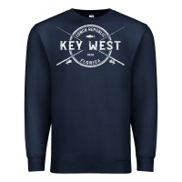 Navy key west fl vintage crossed fishing rods t shirt Premium Sweatshirt - linhVisuals