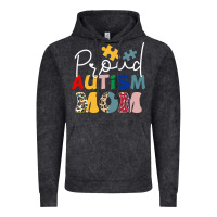 Vintage Black Proud Autism Mom Leopard Pattern Design Autism Awa Vintage Hoodie - CowhideDigitalArt