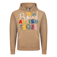 Vintage Coffee Proud Autism Mom Leopard Pattern Design Autism Awa Vintage Hoodie - CowhideDigitalArt