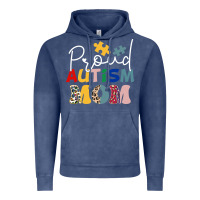 Vintage Denim Proud Autism Mom Leopard Pattern Design Autism Awa Vintage Hoodie - CowhideDigitalArt