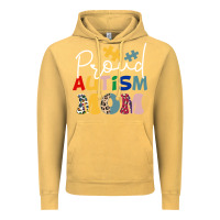 Vintage Mustard Proud Autism Mom Leopard Pattern Design Autism Awa Vintage Hoodie - CowhideDigitalArt