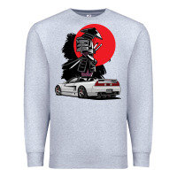 Heather Grey jdm nsx car tuning japan samurai drift import pullover hoodie Premium Sweatshirt - linhVisuals