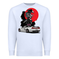 White jdm nsx car tuning japan samurai drift import pullover hoodie Premium Sweatshirt - linhVisuals