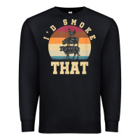 Black id smoke that funny smoked pork meat lover bbq gift barbecue t shirt Premium Sweatshirt - linhVisuals