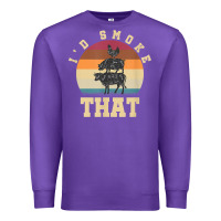 Purple id smoke that funny smoked pork meat lover bbq gift barbecue t shirt Premium Sweatshirt - linhVisuals