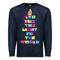 Navy light of the world godspell inspired musical theater t shirt Premium Sweatshirt - linhVisuals