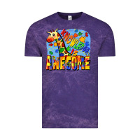 Cloud Purple Knowledge is awesome Autism giraffe Vintage Tee - FaDigitalArtStudio
