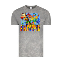 Cloud Rock Knowledge is awesome Autism giraffe Vintage Tee - FaDigitalArtStudio