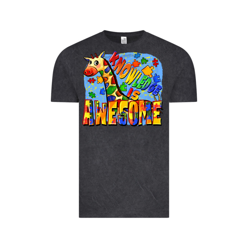 Knowledge Is Awesome Autism Giraffe Vintage Tee by FaDigitalArtStudio | Teevron