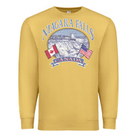Antique Gold americana niagara falls scene canada america flags sweatshirt Premium Sweatshirt - linhVisuals