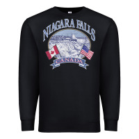 Black americana niagara falls scene canada america flags sweatshirt Premium Sweatshirt - linhVisuals