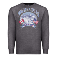 Charcoal Heather americana niagara falls scene canada america flags sweatshirt Premium Sweatshirt - linhVisuals
