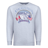 Heather Grey americana niagara falls scene canada america flags sweatshirt Premium Sweatshirt - linhVisuals