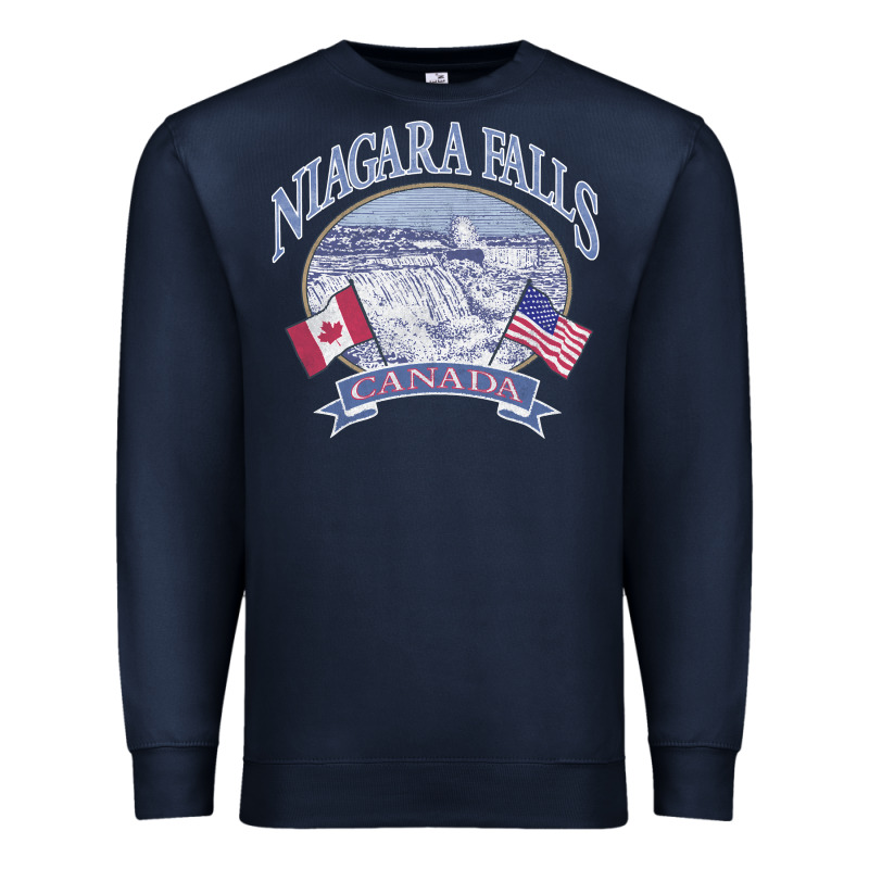 Americana Niagara Falls Scene Canada America Flags Sweatshirt Premium Sweatshirt by linhVisuals | Teevron