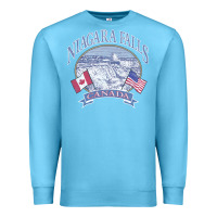 Ocean Blue americana niagara falls scene canada america flags sweatshirt Premium Sweatshirt - linhVisuals