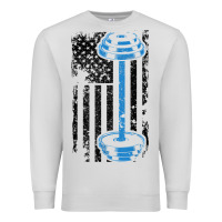 Dove Grey american flag gym and fitness  weight lifting gift t shirt Premium Sweatshirt - linhVisuals