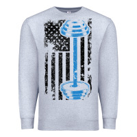Heather Grey american flag gym and fitness  weight lifting gift t shirt Premium Sweatshirt - linhVisuals