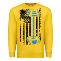 Lemon american flag gym and fitness  weight lifting gift t shirt Premium Sweatshirt - linhVisuals