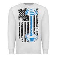 Oatmeal Heather american flag gym and fitness  weight lifting gift t shirt Premium Sweatshirt - linhVisuals