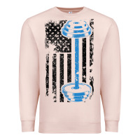 Pale Pink american flag gym and fitness  weight lifting gift t shirt Premium Sweatshirt - linhVisuals