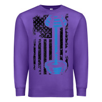 Purple american flag gym and fitness  weight lifting gift t shirt Premium Sweatshirt - linhVisuals