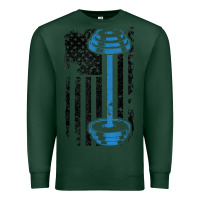 Sports Green american flag gym and fitness  weight lifting gift t shirt Premium Sweatshirt - linhVisuals