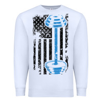 White american flag gym and fitness  weight lifting gift t shirt Premium Sweatshirt - linhVisuals