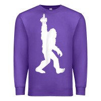 Purple funny bigfoot middle finger for squatch believers t shirt Premium Sweatshirt - linhVisuals