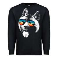 Black american akita shirts with glasses sunglasses retro style t shirt Premium Sweatshirt - linhVisuals