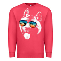 Cardinal american akita shirts with glasses sunglasses retro style t shirt Premium Sweatshirt - linhVisuals