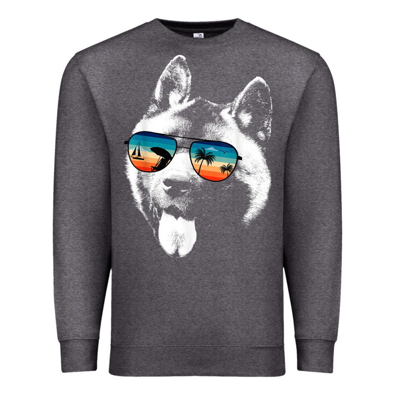American Akita Shirts With Glasses Sunglasses Retro Style T Shirt Premium Sweatshirt by linhVisuals | Teevron