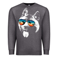 Charcoal Heather american akita shirts with glasses sunglasses retro style t shirt Premium Sweatshirt - linhVisuals