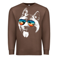 Chestnut american akita shirts with glasses sunglasses retro style t shirt Premium Sweatshirt - linhVisuals