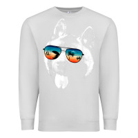 Dove Grey american akita shirts with glasses sunglasses retro style t shirt Premium Sweatshirt - linhVisuals