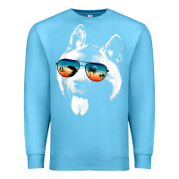 Ocean Blue american akita shirts with glasses sunglasses retro style t shirt Premium Sweatshirt - linhVisuals