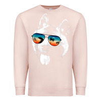 Pale Pink american akita shirts with glasses sunglasses retro style t shirt Premium Sweatshirt - linhVisuals