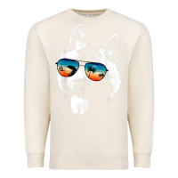 Sandshell american akita shirts with glasses sunglasses retro style t shirt Premium Sweatshirt - linhVisuals