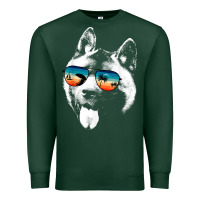 Sports Green american akita shirts with glasses sunglasses retro style t shirt Premium Sweatshirt - linhVisuals