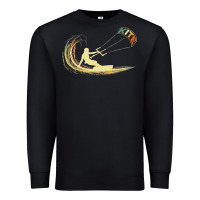 Black kite kiteboarding kiting kitesurfing kitesurf gift premium t shirt Premium Sweatshirt - linhVisuals