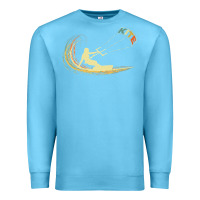 Ocean Blue kite kiteboarding kiting kitesurfing kitesurf gift premium t shirt Premium Sweatshirt - linhVisuals